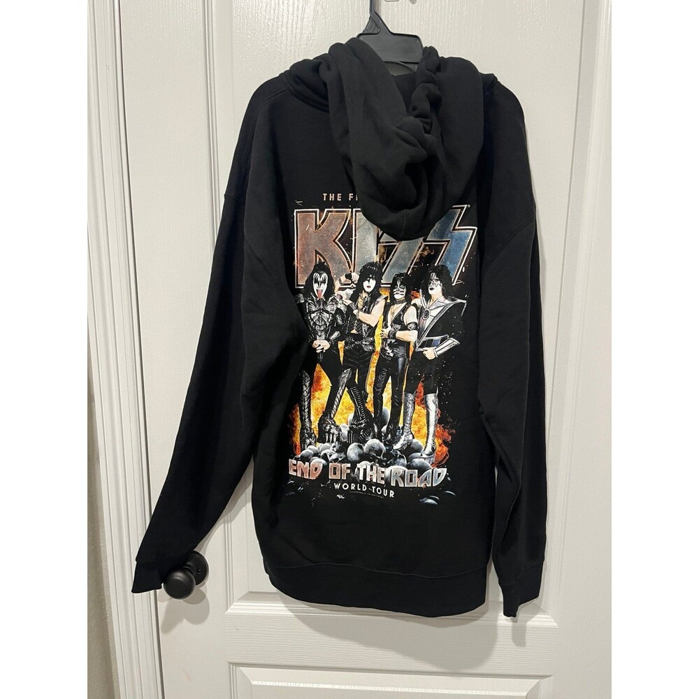 KISS End of the Road World Tour Black Zip Hoodie Size Large - Picture 4 of 5